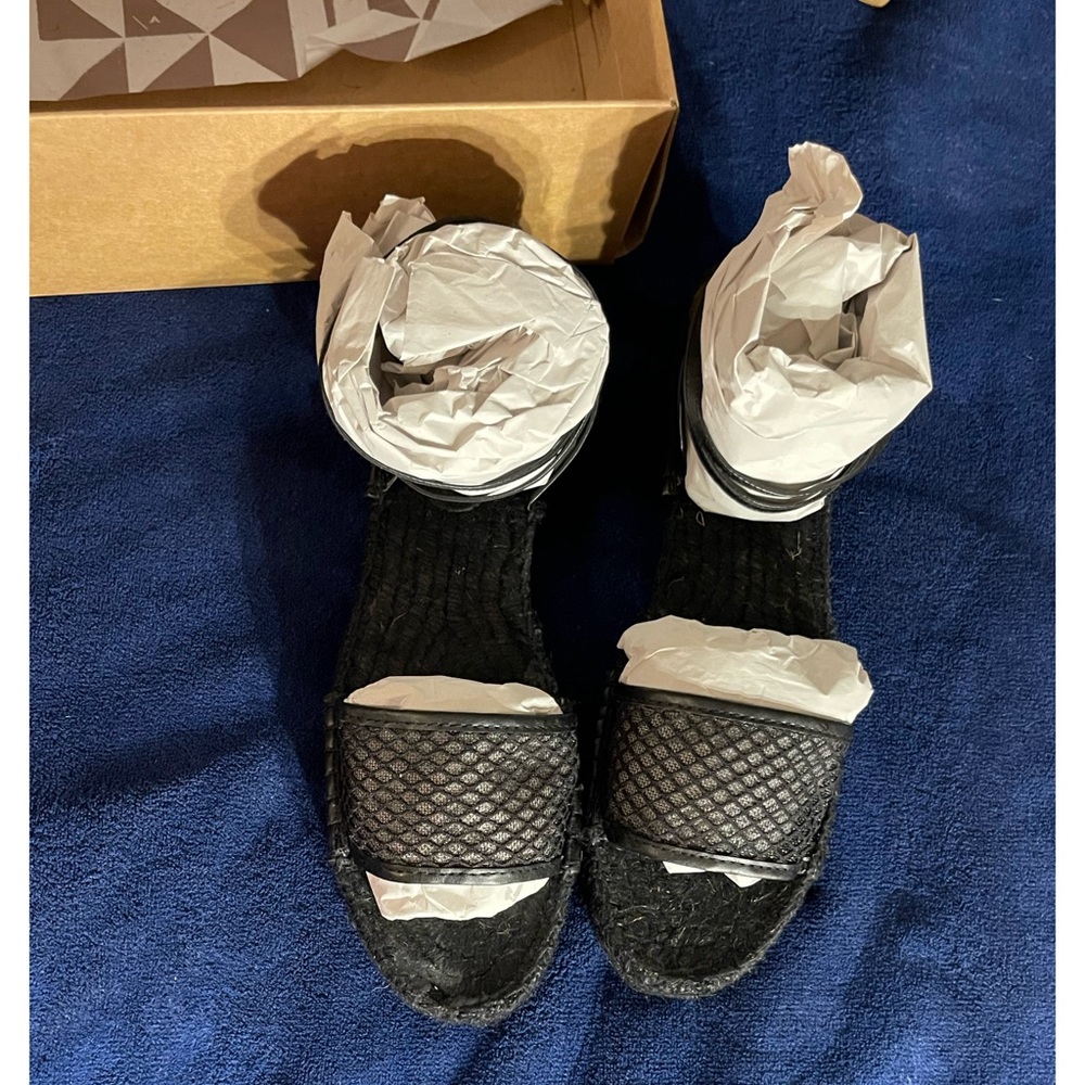 Anthropologie Platform Espadrille Black Sandals NWT Size 9, 10 - Picture 5 of 12